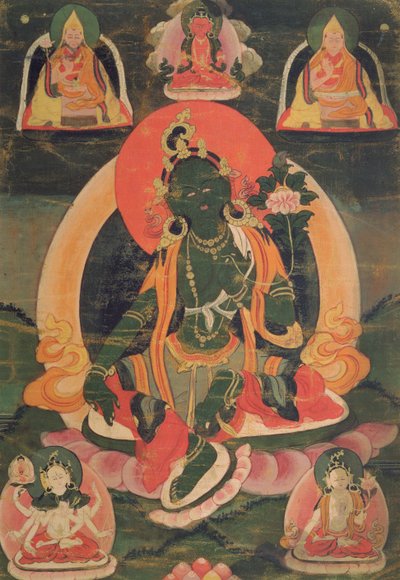 Green Tara by Tibetan School